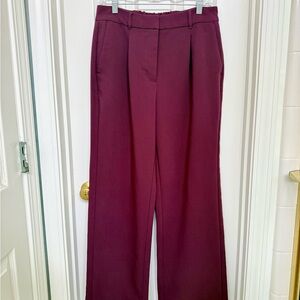 Old Navy Burgundy Wide Leg Women's Pants for Monochromatic Suit
